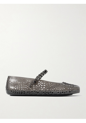 Jimmy Choo - The Jelly Crystal-embellished Tpu Ballet Flats - Black - IT36,IT37,IT38,IT39,IT40,IT41,IT42