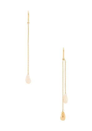 Isabel Marant Asymmetric Earrings in Metallic Gold.