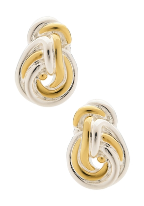 Julietta Knot Earrings in Metallic Silver,Metallic Gold.