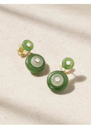 Fernando Jorge - Signal 18-karat Gold Diamond, Jade And Aquamarine Earrings - One size