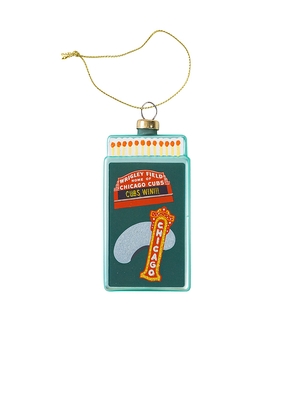 Furbish Studio Chicago Matchbook Ornament in Green.