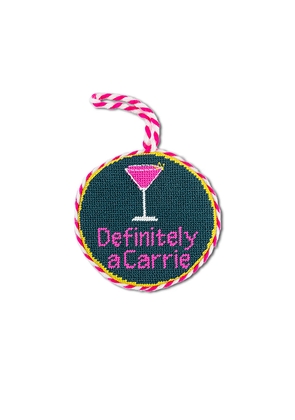 Furbish Studio Carrie Needlepoint Ornament in Dark Green.