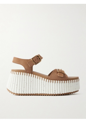 Chloé - Nama Suede Platform Sandals - Brown - IT36,IT37,IT38,IT39,IT40,IT41,IT42