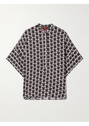 La DoubleJ - + Mother Estelle Printed Crepe Blouse - Black - xx small,x small,small,medium,large,x large,xx large