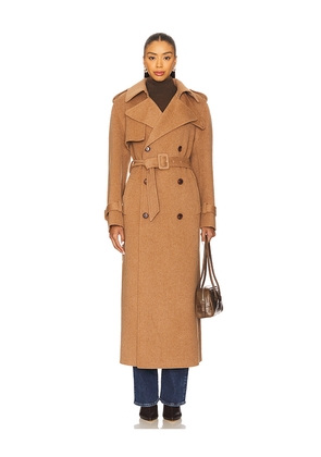 SIMKHAI Rumi Belted Long Coat in Tan. Size M. Also in S.