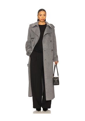 SIMKHAI Rumi Belted Long Coat in Grey. Size L. Also in M, S, XS.