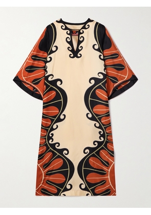 La DoubleJ - + Mother Printed Silk-twill Kaftan - Cream - xx small,x small,small,medium,large,x large,xx large