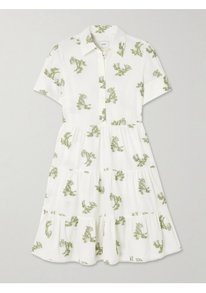 Erdem - Embroidered Gathered Fil Coupé Cotton Mini Dress - Ivory - UK 4,UK 6,UK 8,UK 10,UK 12,UK 14,UK 16,UK 18,UK 20,UK 22