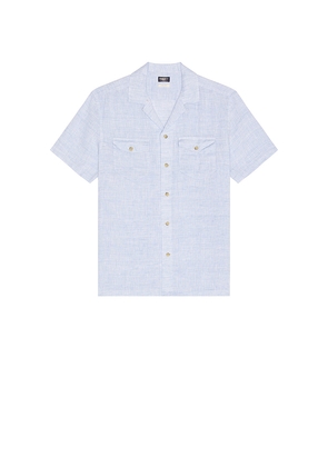 Faherty Reserve Basque Camp Shirt in Baby Blue. Size L. Also in S, M, XL/1X.