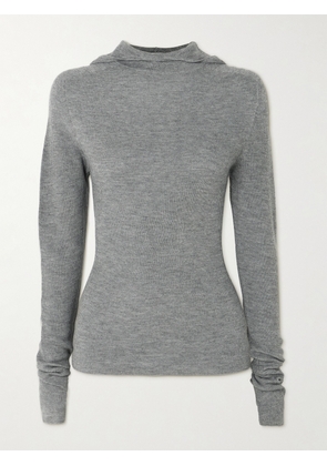 The Frankie Shop - Danae Hooded Ribbed-knit Top - Gray - XS,S,M,L,XL