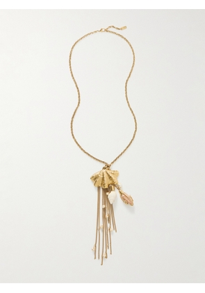Chloé - Gold-tone, Faux Pearl, Crystal And Resin Necklace - One size