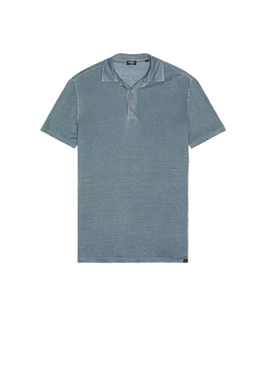 Faherty Linen Polo in Blue. Size L. Also in S, M, XL/1X.