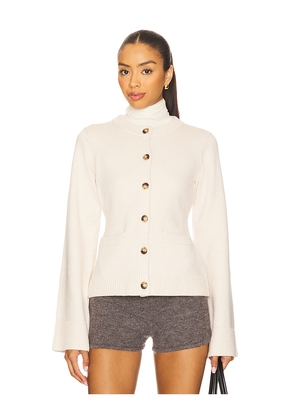 Good American Button Front Knit Cardigan in Ivory. Size M. Also in XL/1X, XS, XXXL/3X, XXXXL/4X.