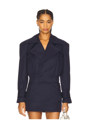 For Love & Lemons Oversized Jacket in Navy. Size S. Also in XS, XL.