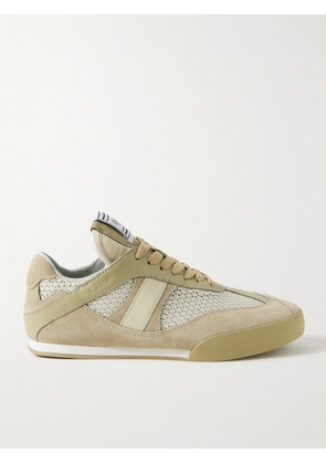 Chloé - Kick Leather And Suede-trimmed Mesh Sneakers - Green - IT36,IT37,IT38,IT39,IT40,IT41,IT42