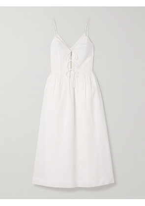 Sea - Zora Pleated Cotton-blend Midi Dress - White - US0,US2,US4,US6,US8,US10,US12,US14,US16