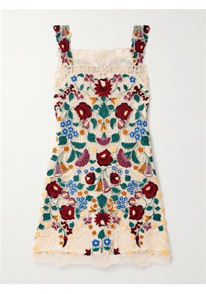 Sea - Katharine Embroidered Guipure Lace Cotton Mini Dress - Ecru - US0,US2,US4,US6,US8,US10,US12,US14