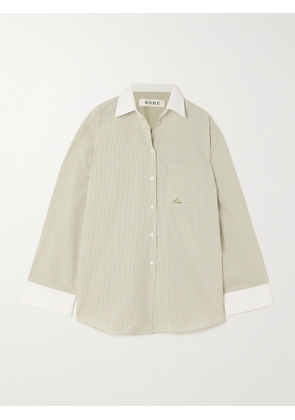 RÓHE - Checked Cotton-poplin Shirt - Green - FR 34,FR 36,FR 38,FR 40,FR 42,FR 44