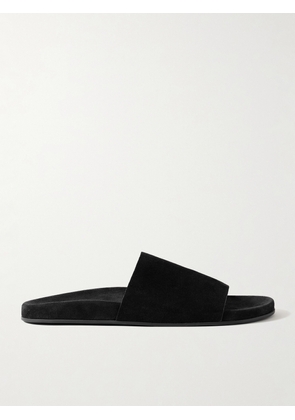 The Row - Hugh Suede Slides - Black - IT36,IT37,IT38,IT39,IT40,IT41,IT42