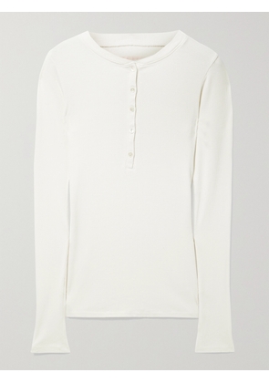 Nili Lotan - Jordan Ribbed Cotton-jersey Top - Ecru - x small,small,medium,large,x large