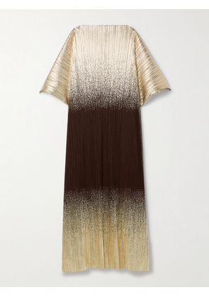 Dima Ayad - Cocoon Metallic Plissé-tulle Gown - Brown - XS,S,M,L,XL,XXL,XXXL,XXXXL