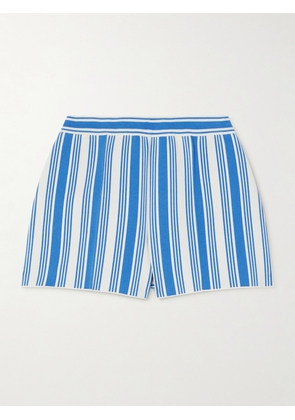 HIGH SPORT - Savannah Striped Cotton-blend Shorts - Blue - xx small,x small,small,medium,large,x large