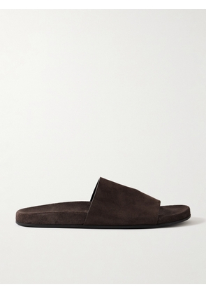 The Row - Hugh Suede Slides - Brown - IT36,IT37,IT38,IT39,IT40,IT41,IT42
