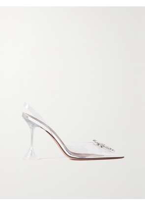 Amina Muaddi - Begum Crystal-embellished Pvc Slingback Pumps - Silver - IT35,IT35.5,IT36,IT36.5,IT37,IT37.5,IT38,IT38.5,IT39,IT39.5,IT40,IT40.5,IT41,IT41.5,IT42,IT42.5,IT43