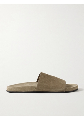 The Row - Hugh Suede Slides - Neutrals - IT36,IT37,IT38,IT39,IT40,IT41,IT42