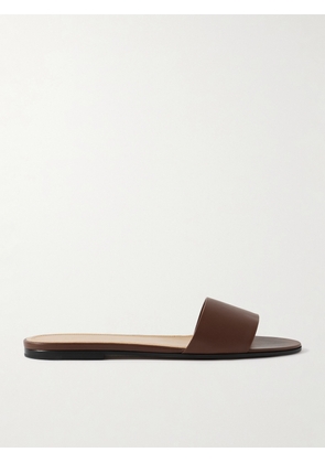 The Row - Signum Leather Slides - Brown - IT36,IT36.5,IT37,IT37.5,IT38,IT38.5,IT39,IT39.5,IT40,IT40.5,IT41,IT42