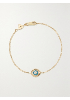 Alison Lou - Evil Eye 14-karat Gold, Enamel And Diamond Bracelet - One size