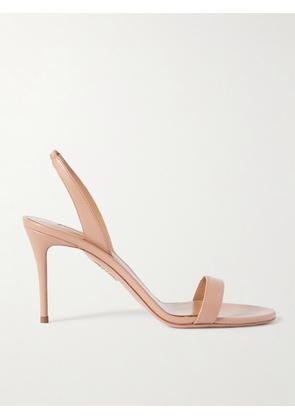 Aquazzura - So Nude 85 Leather Slingback Sandals - Neutrals - IT34,IT35,IT35.5,IT36,IT36.5,IT37,IT37.5,IT38,IT38.5,IT39,IT39.5,IT40,IT40.5,IT41,IT41.5,IT42
