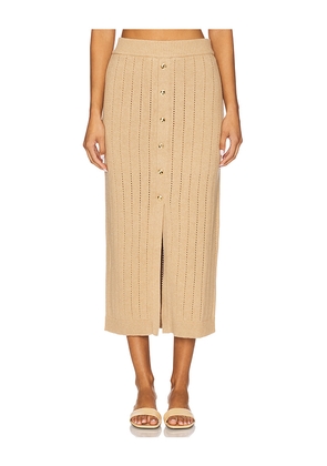 HEVRON Mia Skirt in Tan. Size L. Also in S, XS, M, XL.