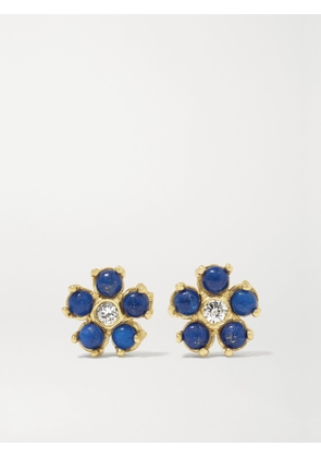 Jennifer Meyer - 18-karat Gold, Lapis Lazuli And Diamond Earrings - One size