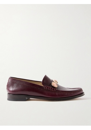 Gabriela Hearst - Melchora Embellished Leather Loafers - Burgundy - IT36,IT36.5,IT37,IT37.5,IT38,IT38.5,IT39,IT39.5,IT40,IT41,IT42