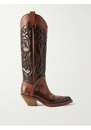 Gabriela Hearst - Capitana Glossed-leather Cowboy Boots - Brown - IT36,IT37,IT37.5,IT38,IT38.5,IT39,IT39.5,IT40,IT41,IT42