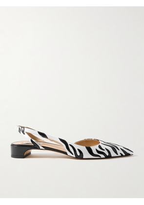 Gabriela Hearst - Delia Appliquéd Leather Slingback Pumps - White - IT36,IT37,IT37.5,IT38,IT38.5,IT39,IT39.5,IT40,IT40.5,IT41,IT42