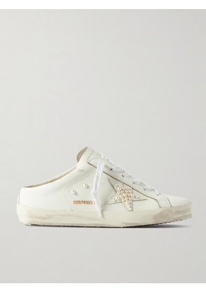 Golden Goose - Superstar Sabot Faux Pearl-embellished Distressed Leather Slip-on Sneakers - White - IT35,IT36,IT37,IT38,IT39,IT40,IT41,IT42