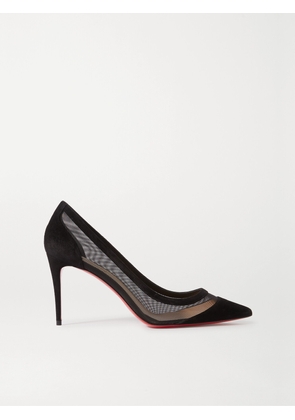 Christian Louboutin - Galativi 85 Suede And Mesh Pumps - Black - IT34,IT34.5,IT35,IT35.5,IT36,IT36.5,IT37,IT37.5,IT38,IT38.5,IT39,IT39.5,IT40,IT40.5,IT41,IT41.5,IT42