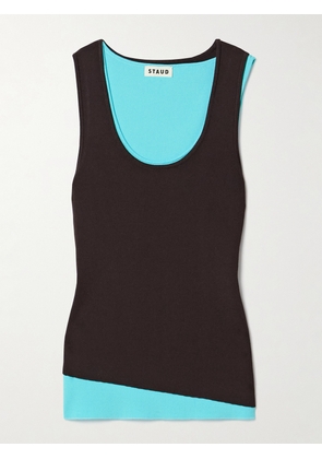 STAUD - Hermosa Layered Stretch-knit Tank - Brown - x small,small,medium,large