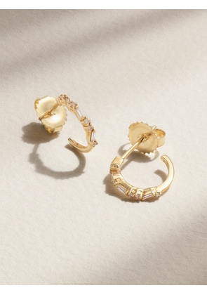 Suzanne Kalan - 18-karat Gold Diamond Hoop Earrings - One size