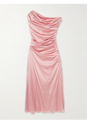STAUD - Phare Draped Silk-blend Midi Dress - Pink - US00,US0,US2,US4,US6,US8,US10,US12