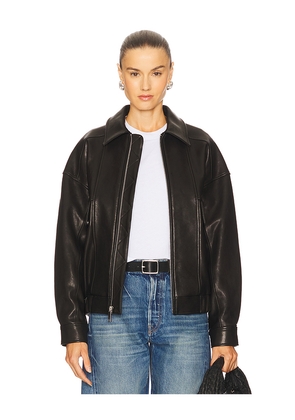 GRLFRND Wren Leather Bomber in Black. Size L. Also in S, XXS, XS, M, XL.