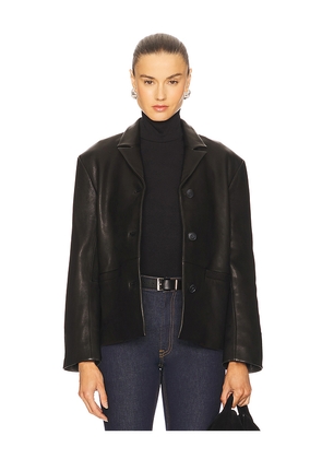 GRLFRND Marlo Leather Blazer in Black. Size L. Also in S, XXS, XS, M, XL.