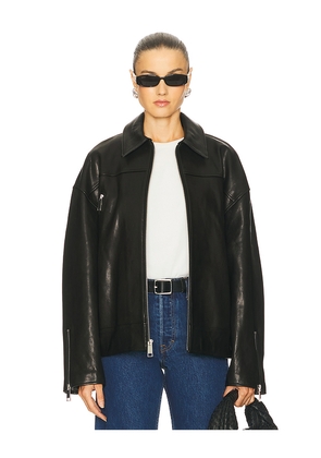 GRLFRND Alek Leather Moto in Black. Size L. Also in S, XXS, XS, M, XL.