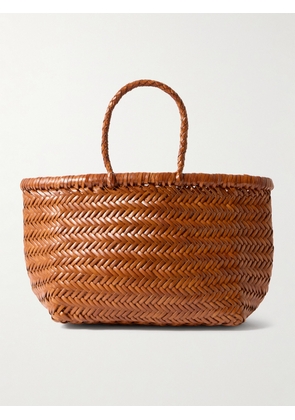 Dragon Diffusion - Bamboo Triple Jump Small Woven Leather Tote - Brown - One size