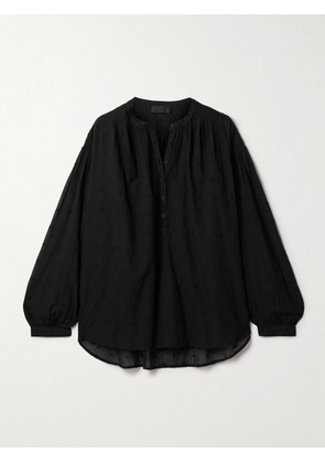 Nili Lotan - Neville Embroidered Cotton-voile Blouse - Black - x small,small,medium,large,x large