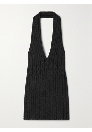 Proenza Schouler - Open-back Cable-knit Wool-blend Halterneck Top - Gray - x small,small,medium,large