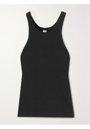 TOTEME - + Net Sustain Curved Ribbed Stretch Organic Cotton-jersey Tank - Black - x small,small,medium,large