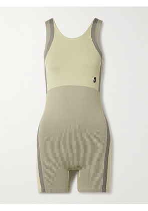 ON - Studio Ribbed Stretch Recycled Playsuit - Green - x small,small,medium,large,x large